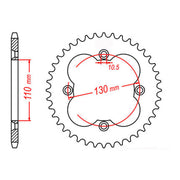 MTX 1350 Steel Rear Sprocket #520 (11-HA2)