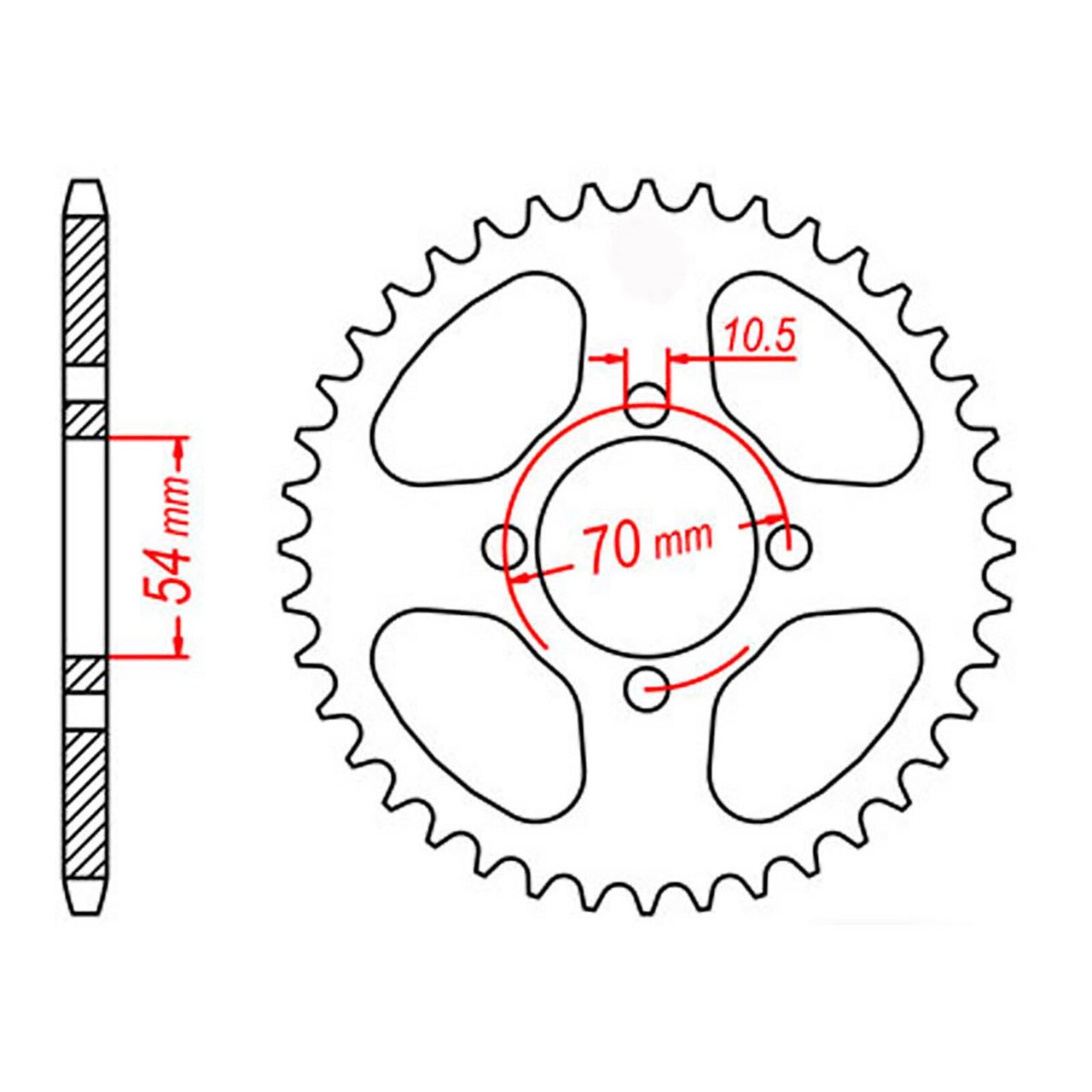 MTX 1206 Steel Rear Sprocket #428 (11-206)