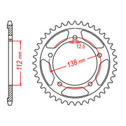 MTX 1304 Steel Rear Sprocket #525 (11-MAS)