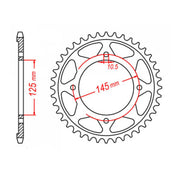 MTX 1874 Steel Rear Sprocket #428 (11-1874)