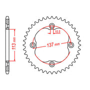 MTX 1760 Steel Rear Sprocket #520 (11-1760)