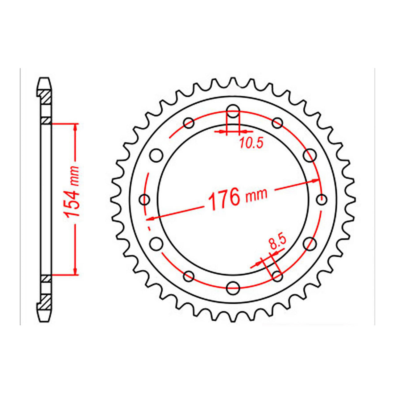 MTX 1340 Steel Rear Sprocket #530 (11-MT4)