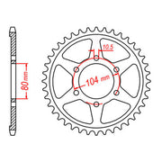 MTX 488 Steel Rear Sprocket #530 (11-054)