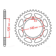 MTX 487 Steel Rear Sprocket #520 (11-186)