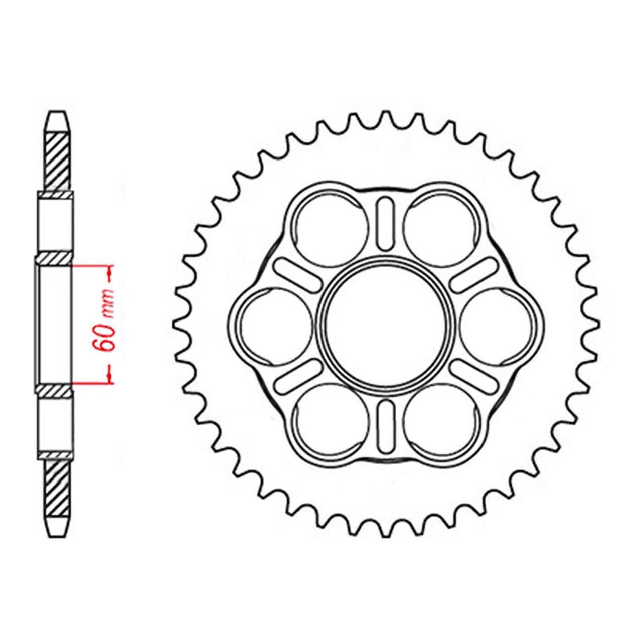 MTX 50801 Steel Rear Sprocket #525 (11-50801)