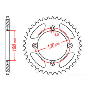 MTX Rear Sprocket 798 46t #428 11-209-46