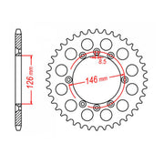 MTX 805 Steel Rear Sprocket #428 (11-01A)