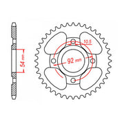 MTX 835 Steel Rear Sprocket #428 (11-5H0)