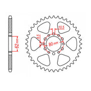 MTX 845 Steel Rear Sprocket #520 (11-37F)