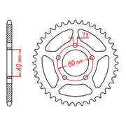 MTX KTM 50 Hornet Lightweight Steel Rear Sprocket #415 (11H-KM3)