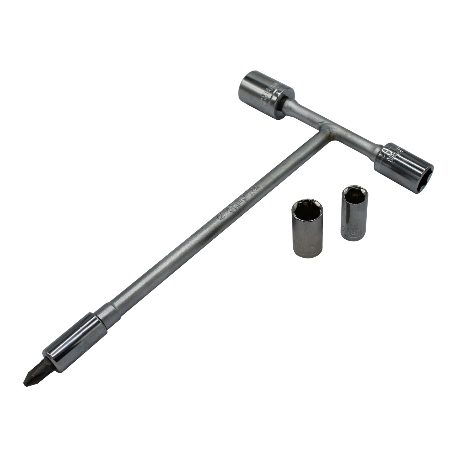 WHITES MINI T-HANDLE SOCKET SET 6/8/10/12/14MM +PHILLIPS#2