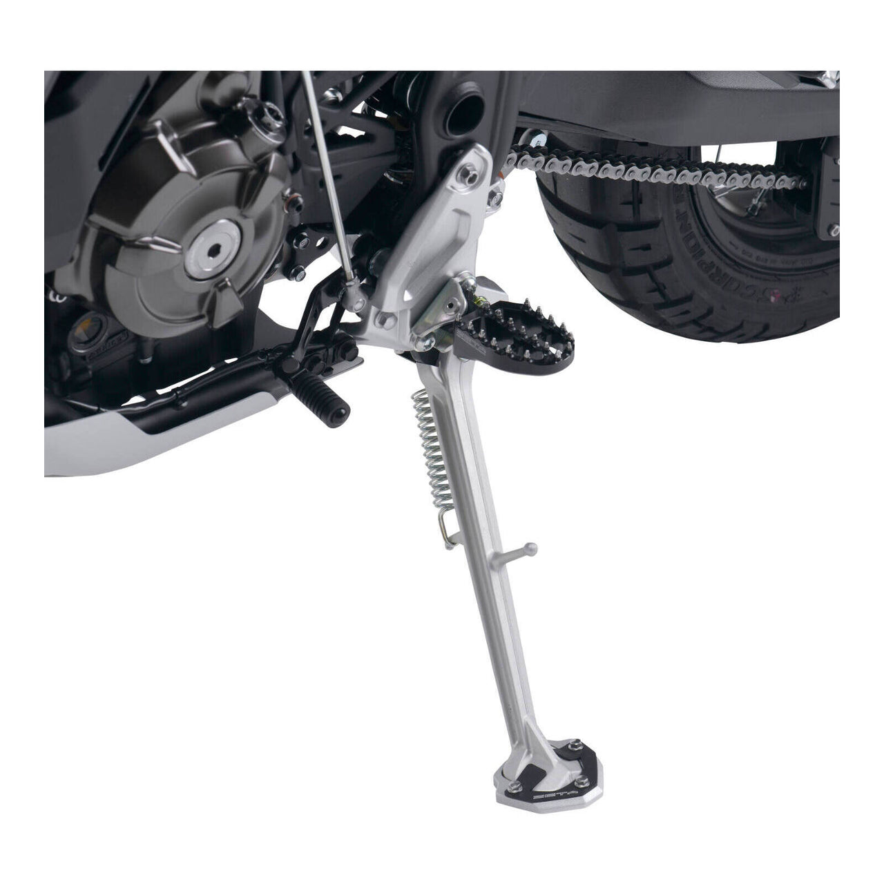 Zeta Side Stand Extender - Black / Silver - Yamaha Tenere 700 ('20-)